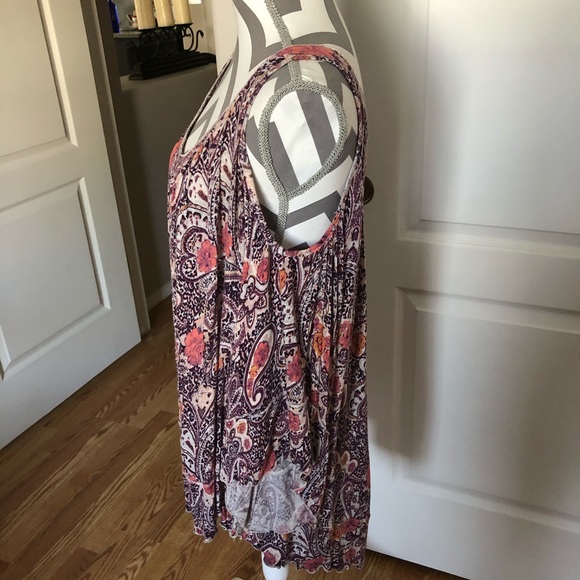 Free People Cold Shoulder Boho Paisley Top - Picture 3 of 8